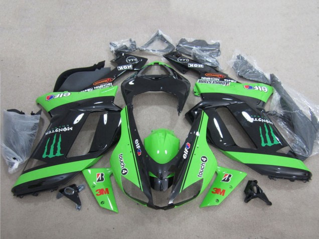 Carenados Moto Kawasaki ZX6R 2007-2008 - Verde Negro 3M Monstruo