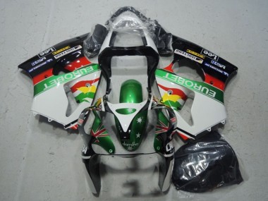 Carenados Moto Kawasaki ZX6R 2000-2002 - Blanco Verde Rojo Amarillo Negro Estrella EuroBet