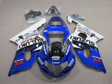 Carenados Moto Suzuki GSXR 600 2001-2003 - Blanco Azul Negro Motul