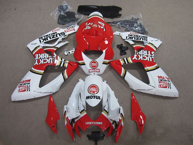 Carenados Moto Suzuki GSXR 600 2006-2007 - Blanco Rojo Lucky Strike Motul