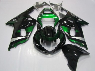 Carenados Moto Suzuki GSXR 750 2001-2003 - Negro Brillante Verde Plata