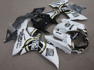 Carenados Moto Suzuki GSXR 750 2011-2024 - Blanco Lucky Strike Negro Motul