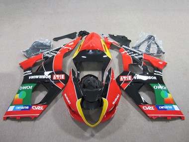 Carenados Moto Suzuki GSXR 1000 2003-2004 - Rojo Amarillo Verde Negro