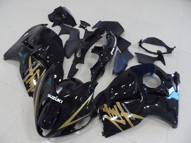 Carenados Moto Suzuki GSXR 1300 Hayabusa 1996-2007 - Negro Brillante Oro Calcomanía