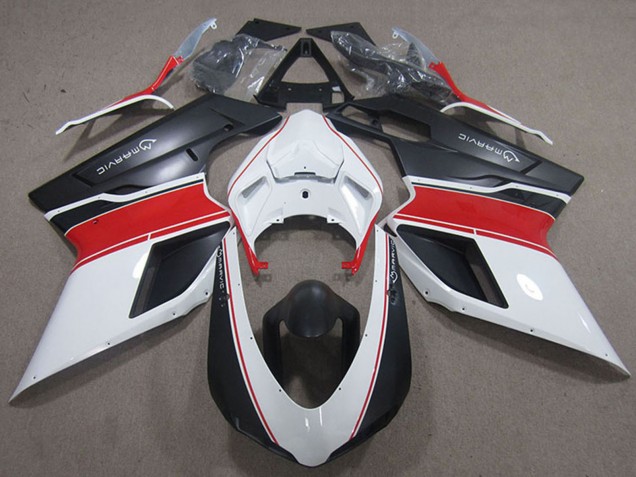 Carenados Moto Ducati 848 1098 1198 2007-2014 - Blanco Rojo Negro Mate Marvic