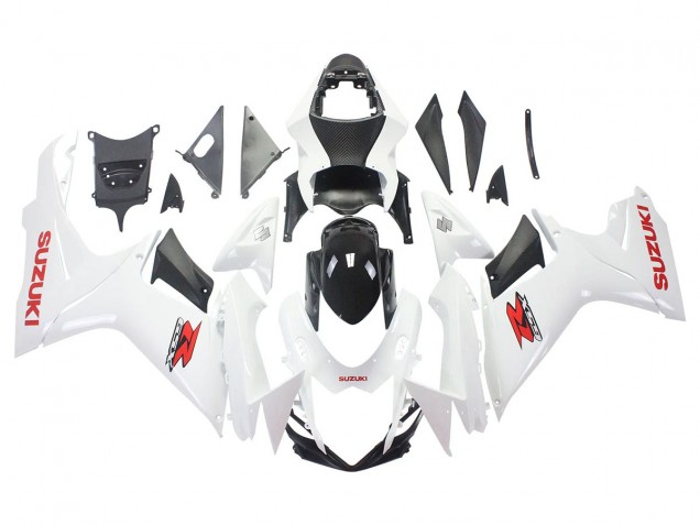 Carenados Moto Suzuki GSXR 600/750 2011-2024 - Blanco Negro Brillante Rojo Calcomanía
