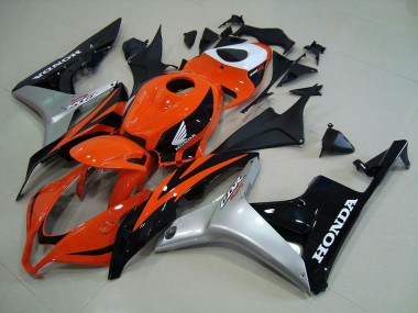 Naranja Plata Negro Inyección Kits Carenado Honda CBR 600 RR 07-08