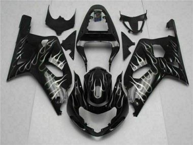 Negro Kit Completo Carenado Suzuki GSXR 600 / 750 K1 K2 K3 01-03