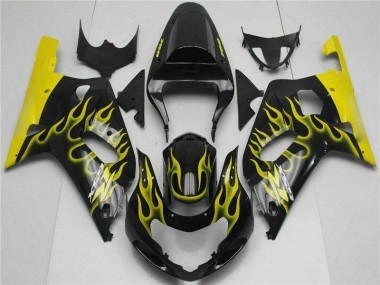 Negro Kits Carenado Suzuki GSXR 600 / 750 K1 K2 K3 01-03