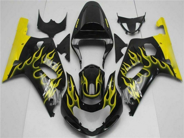 Negro Kits Carenado Suzuki GSXR 600 / 750 K1 K2 K3 01-03
