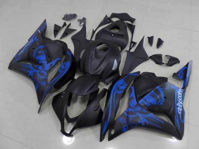 Negro Mate Azul Cráneo Carenado Honda CBR 600 RR 09-12 Negro Mate Azul Cráneo Carenado Honda CBR 600 RR 09-12