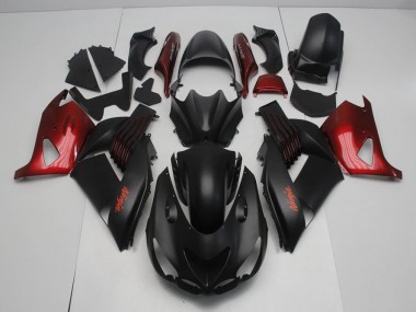 Negro Mate & Rojo Carenado Kawasaki ZX14R ZZR 1400 06-11