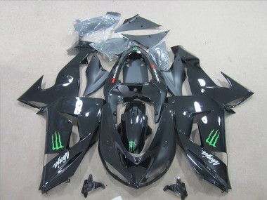 Negro Ninja Verde Monster Carenado Kawasaki ZX6R 07-08