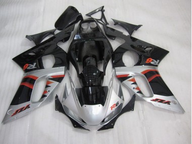 Negro Plata Inyección Kit Carenado Yamaha R6 98-02