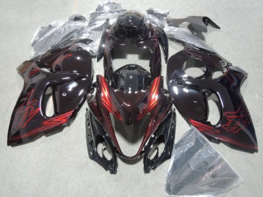 Negro Rojo Kits Carenado Suzuki GSXR 1300 Hayabusa 08-19