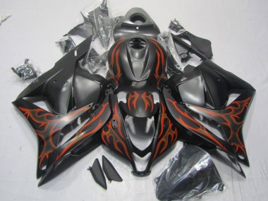 Negro Rojo Llama Kits Completo Carenado ABS Honda CBR 600 RR 09-12