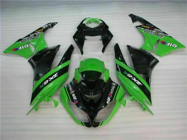 Negro Verde Kits Completo Carenado Kawasaki ZX6R 09-12 Negro Verde Kits Completo Carenado Kawasaki ZX6R 09-12