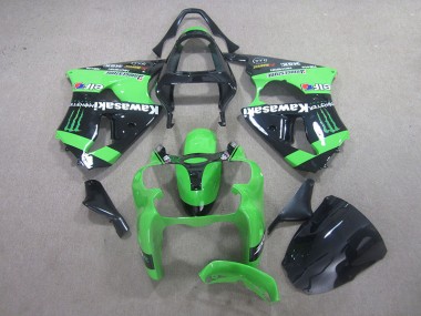 Negro Verde Monster Carenado Kawasaki ZX6R 00-02