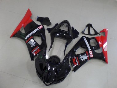 Negro y rojo Carenado Suzuki GSXR 1000 K3 03-04