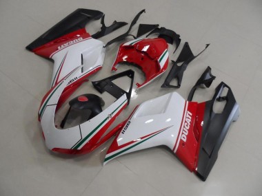 Rojo Blanco Kit Carenado Inyección Ducati 848 1098 1198 07-14
