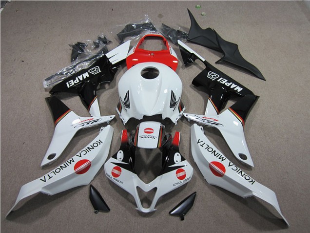 Rojo Blanco Negro Konica Minolta MAPEI Carenado Honda CBR 600 RR 07-08