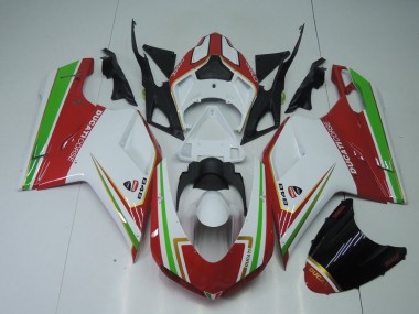 Rojo Blanco & Verde Carenado Ducati 848 1098 1198 07-14