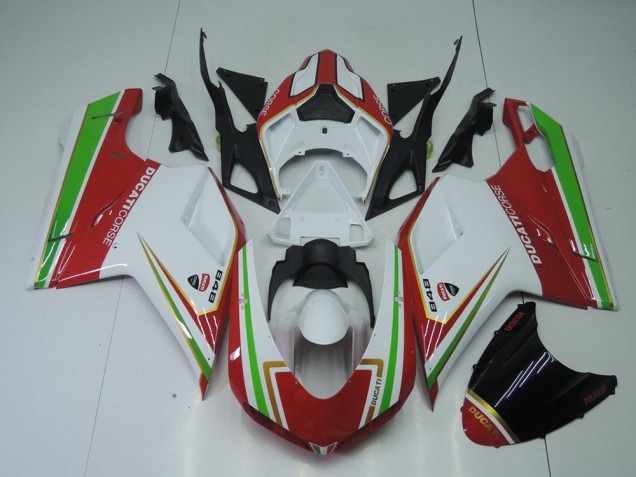 Rojo Blanco & Verde Carenado Ducati 848 1098 1198 07-14 Rojo Blanco & Verde Carenado Ducati 848 1098 1198 07-14