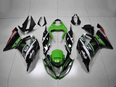 Verde Negro Blanco Carenado Kawasaki ZX6R 13-18