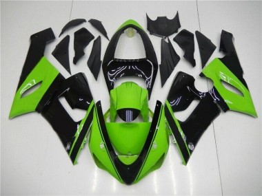 Verde Negro Kit Carenado Inyección Kawasaki ZX6R 05-06