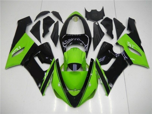Verde Negro Kit Carenado Inyección Kawasaki ZX6R 05-06 Verde Negro Kit Carenado Inyección Kawasaki ZX6R 05-06